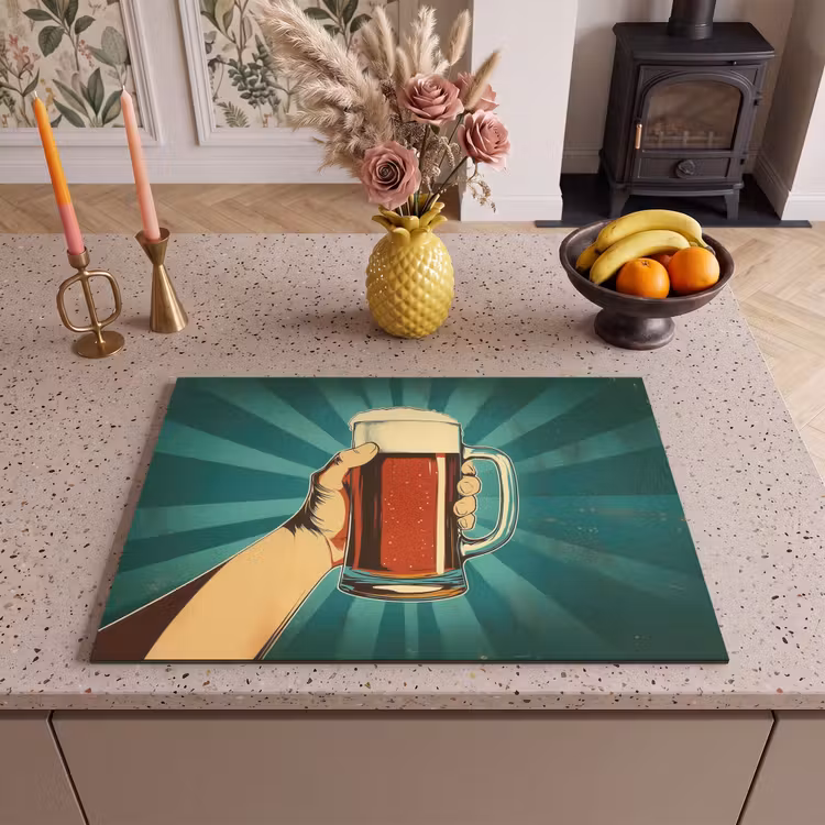 Inductie beschermer - Bierglas - Schuim - Retro - Groen — 2
