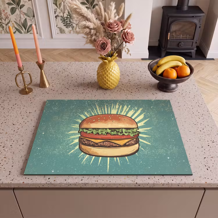 Inductie beschermer - Hamburger - Illustratie - Sla - Kaas — 2