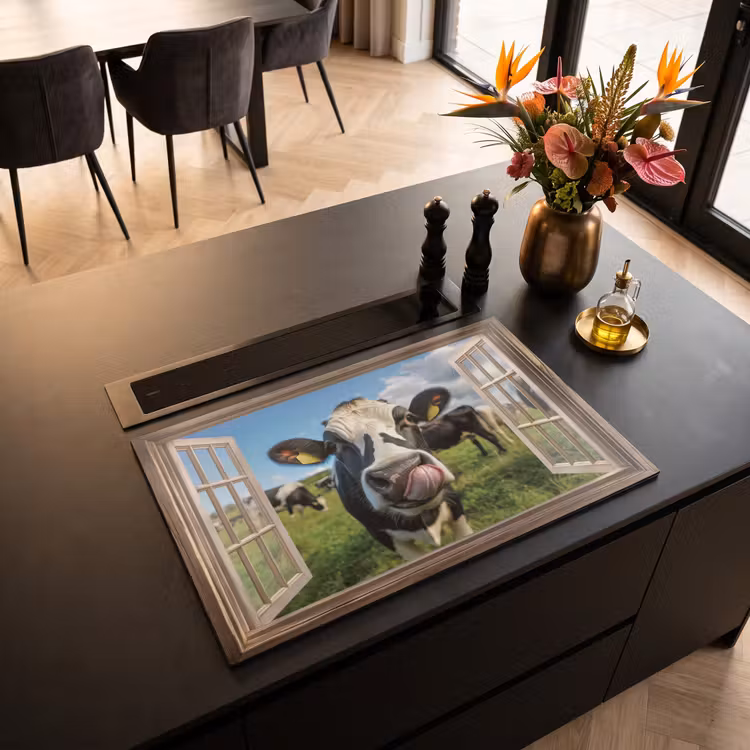 Inductie beschermer - Doorkijk - Koe - Weiland - Dieren - Natuur — 5