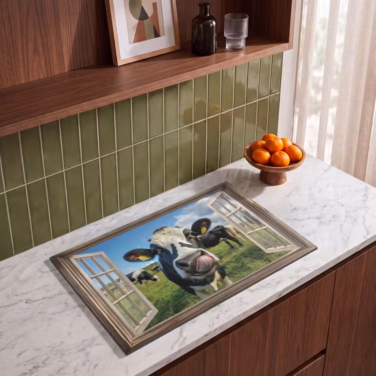 Inductie beschermer - Doorkijk - Koe - Weiland - Dieren - Natuur — 8
