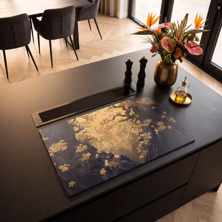 Inductie beschermer - Bloemen - Takken - Goud - Sierlijk — 5