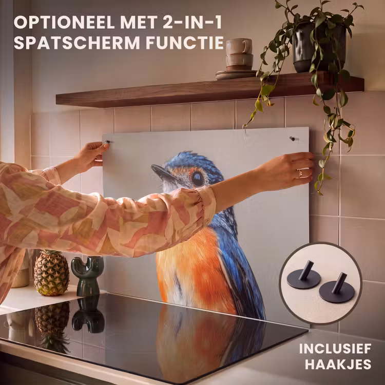 Inductie beschermer - Kleurrijk - Vogeltje - Veren - Blauw — 10