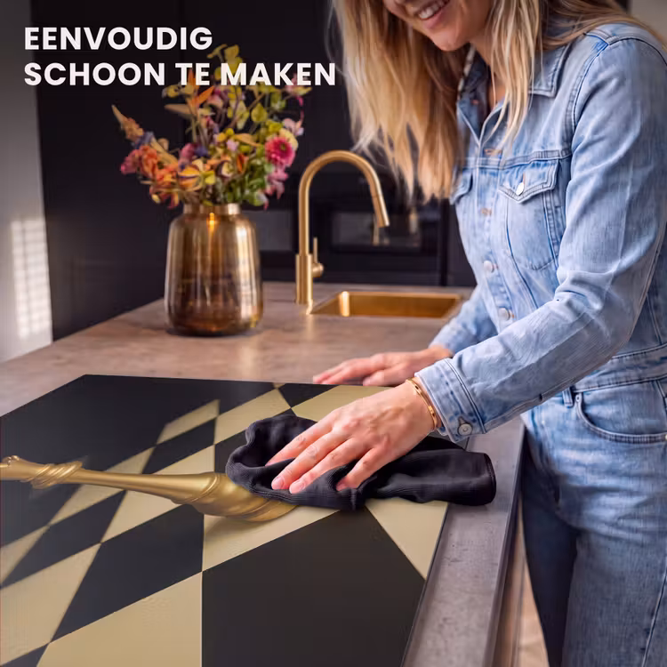Inductie beschermer - Koningin - Schaakstuk - Geblokt - Goud — 6