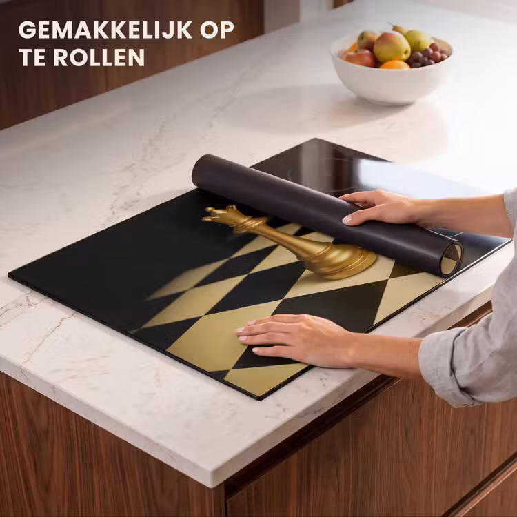 Inductie beschermer - Koningin - Schaakstuk - Geblokt - Goud — 7