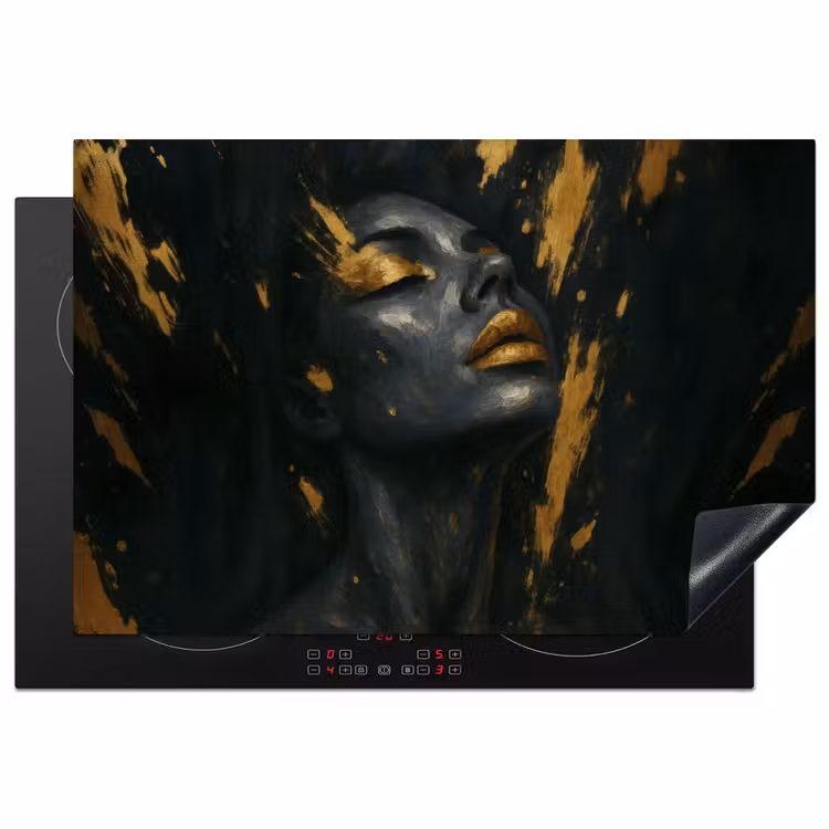 Inductie beschermer - Gezicht - Vrouw - Verfspatten - Abstract — 1