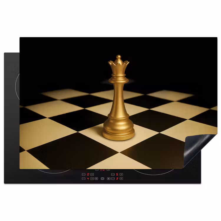Inductie beschermer - Koningin - Schaakstuk - Geblokt - Goud — 1