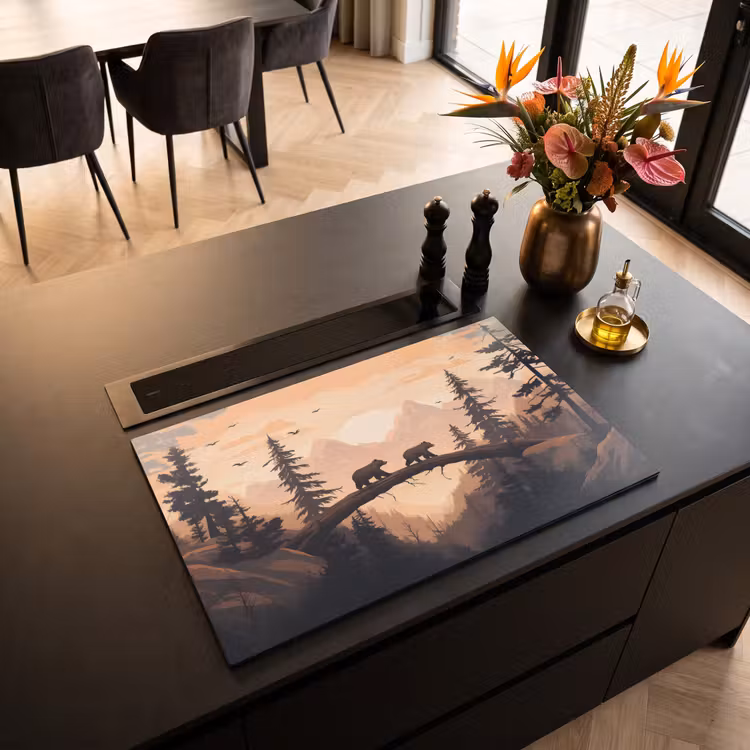 Inductie beschermer - Beren - Bomen - Landschap - Zonsondergang — 5