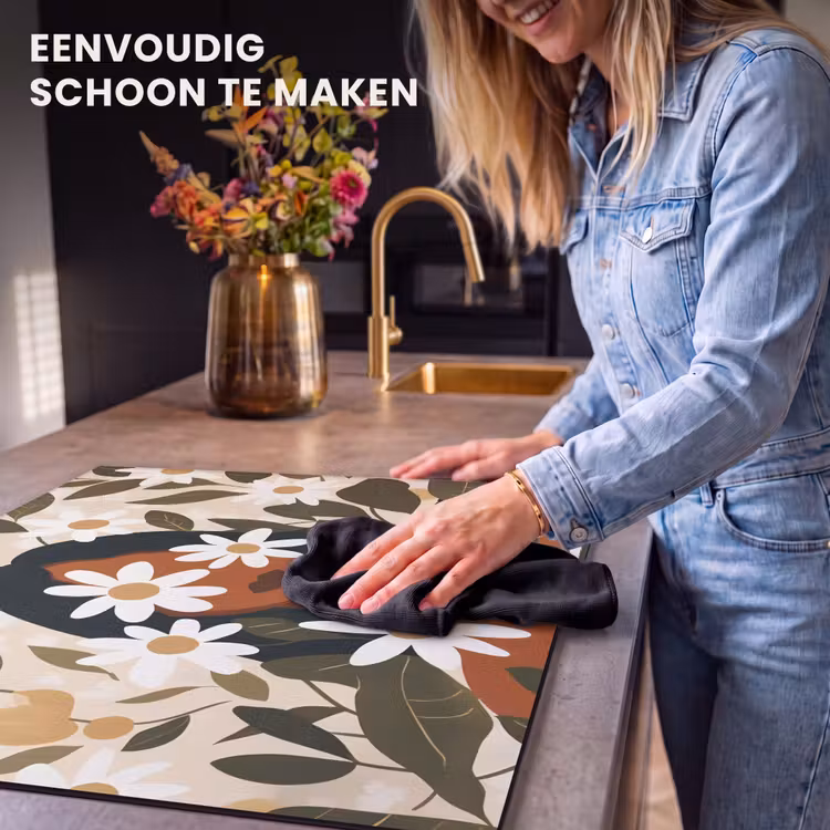Inductie beschermer - Illustratie - Vrouw - Madeliefjes - Wit — 6