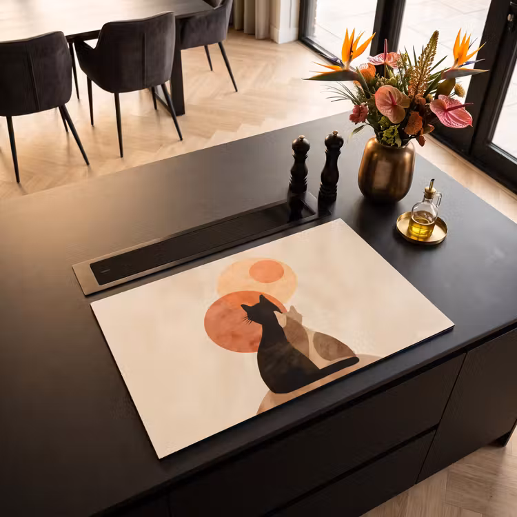 Inductie beschermer - Katten - Zwart - Abstract - Cirkels — 5