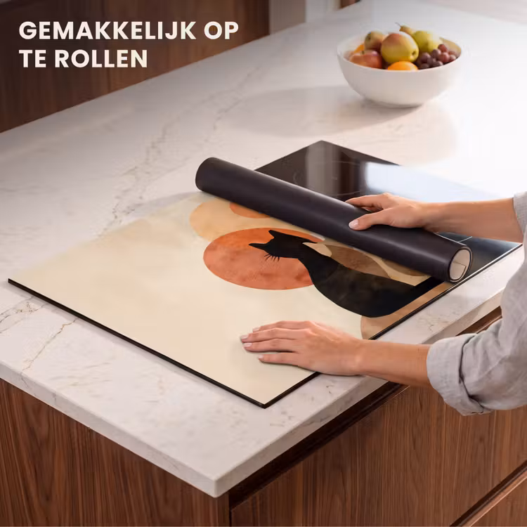 Inductie beschermer - Katten - Zwart - Abstract - Cirkels — 7