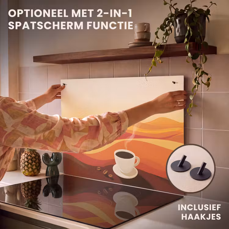 Inductie beschermer - Koffie - Landschap - Oranje - Koffiebonen — 10