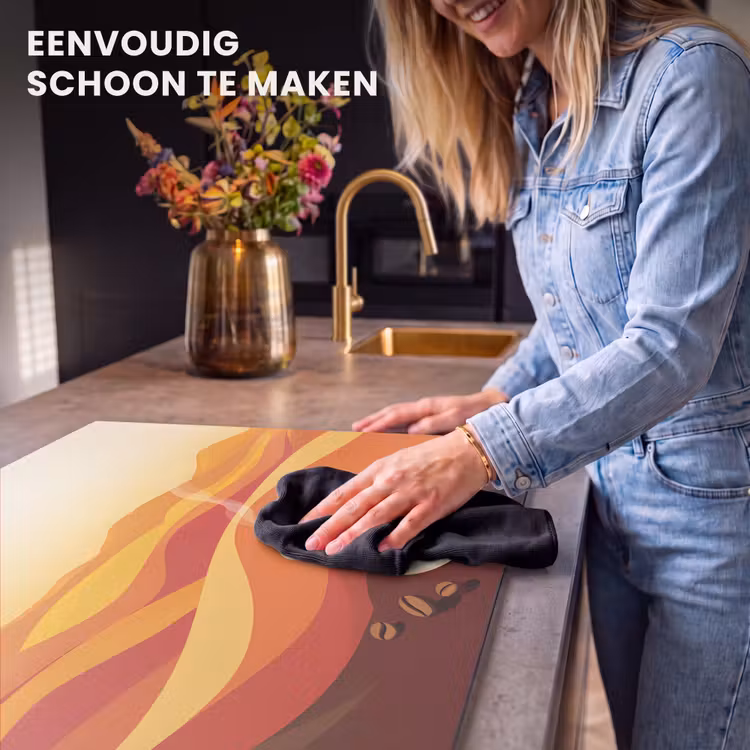 Inductie beschermer - Koffie - Landschap - Oranje - Koffiebonen — 6