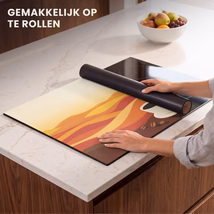 Inductie beschermer - Koffie - Landschap - Oranje - Koffiebonen — 7