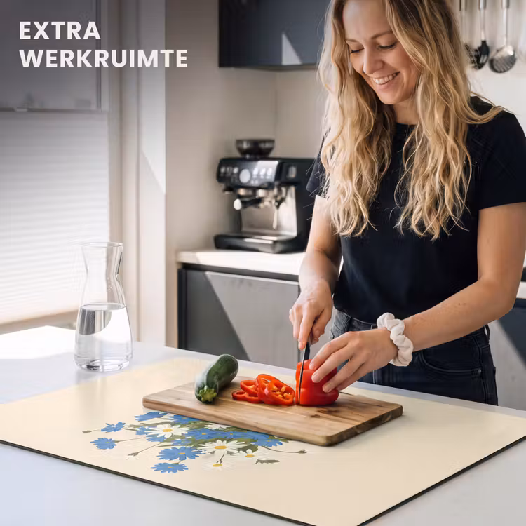 Inductie beschermer - Coffee - Blik - Minimalistisch - Bloemen — 4