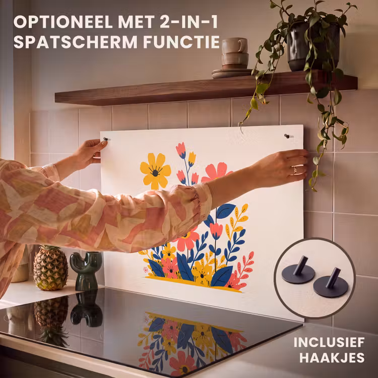 Inductie beschermer - Illustratie - Bloemen - Bladeren - Roze — 10