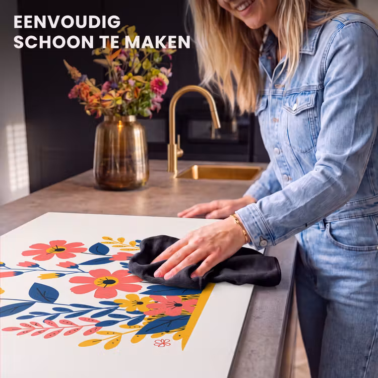 Inductie beschermer - Illustratie - Bloemen - Bladeren - Roze — 6