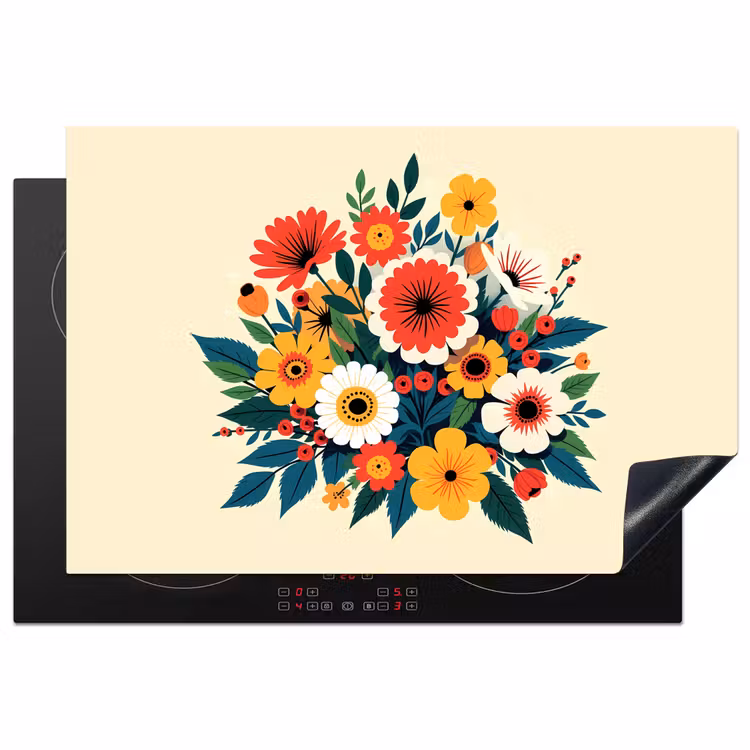 Inductie beschermer - Boeket - Bladeren - Illustratie - Kleurrijk — 1