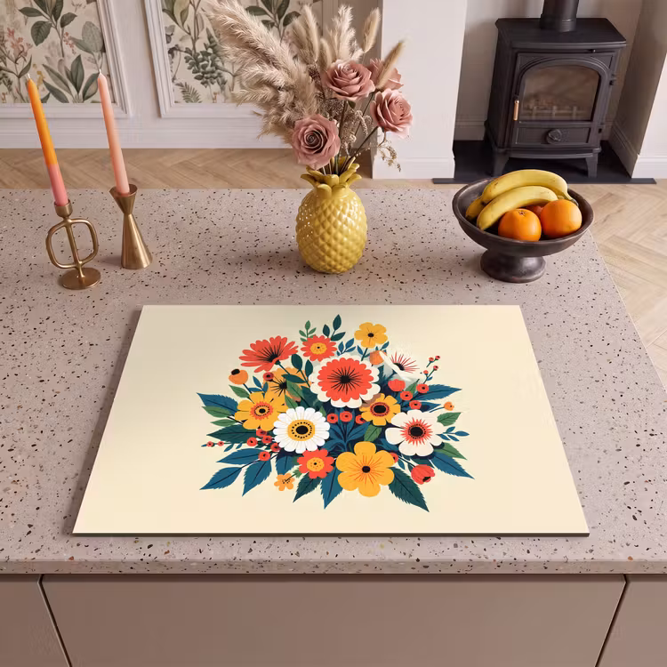 Inductie beschermer - Boeket - Bladeren - Illustratie - Kleurrijk — 2