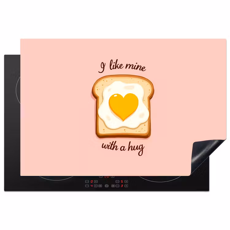 Inductie beschermer - Brood - Illustratie - Quote - Roze — 1