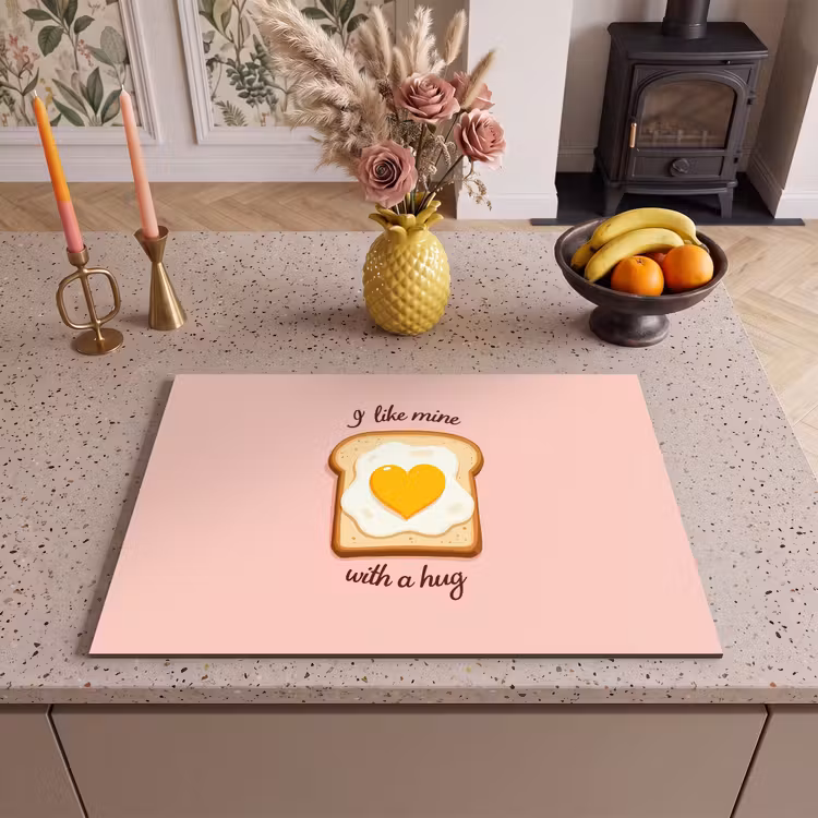 Inductie beschermer - Brood - Illustratie - Quote - Roze — 2