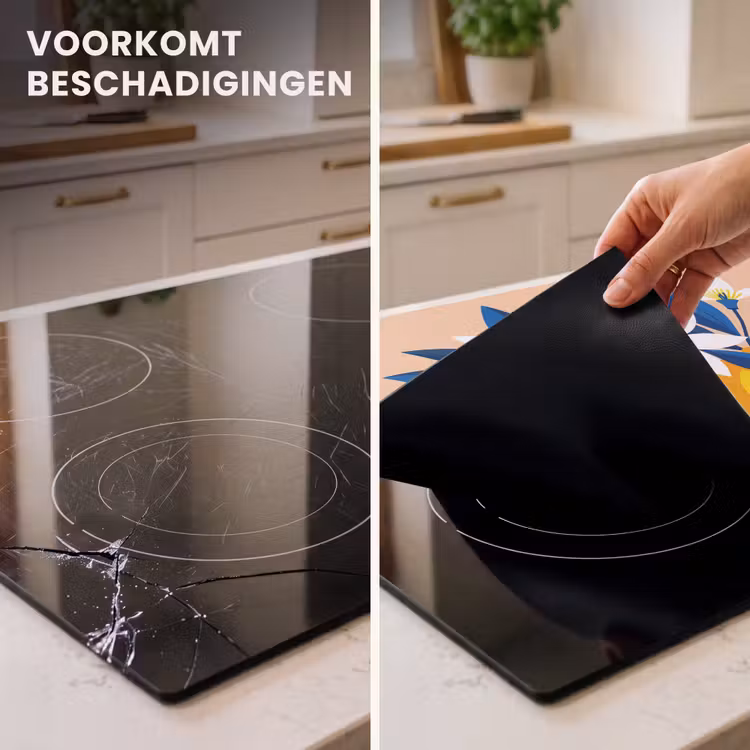 Inductie beschermer - Illustratie - Sinaasappels - Donkerblauw - Bloemen — 3