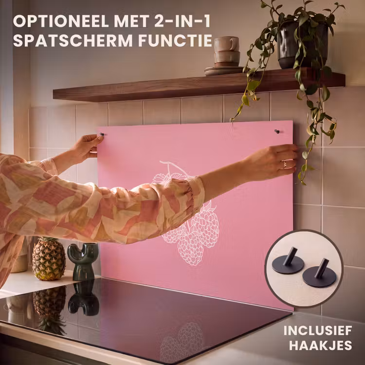 Inductie beschermer - Frambozen - Steel - Getekend - Roze — 10