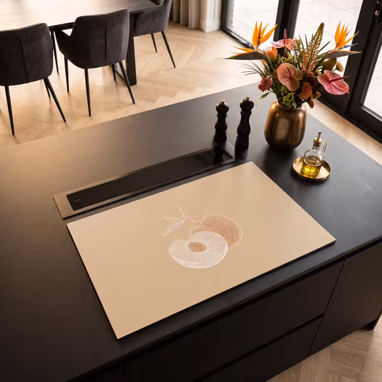 Inductie beschermer - Perzik - Lijntekening - Pit - Beige — 5