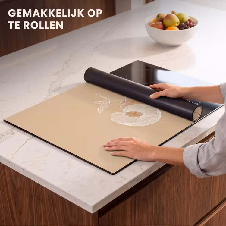 Inductie beschermer - Perzik - Lijntekening - Pit - Beige — 7