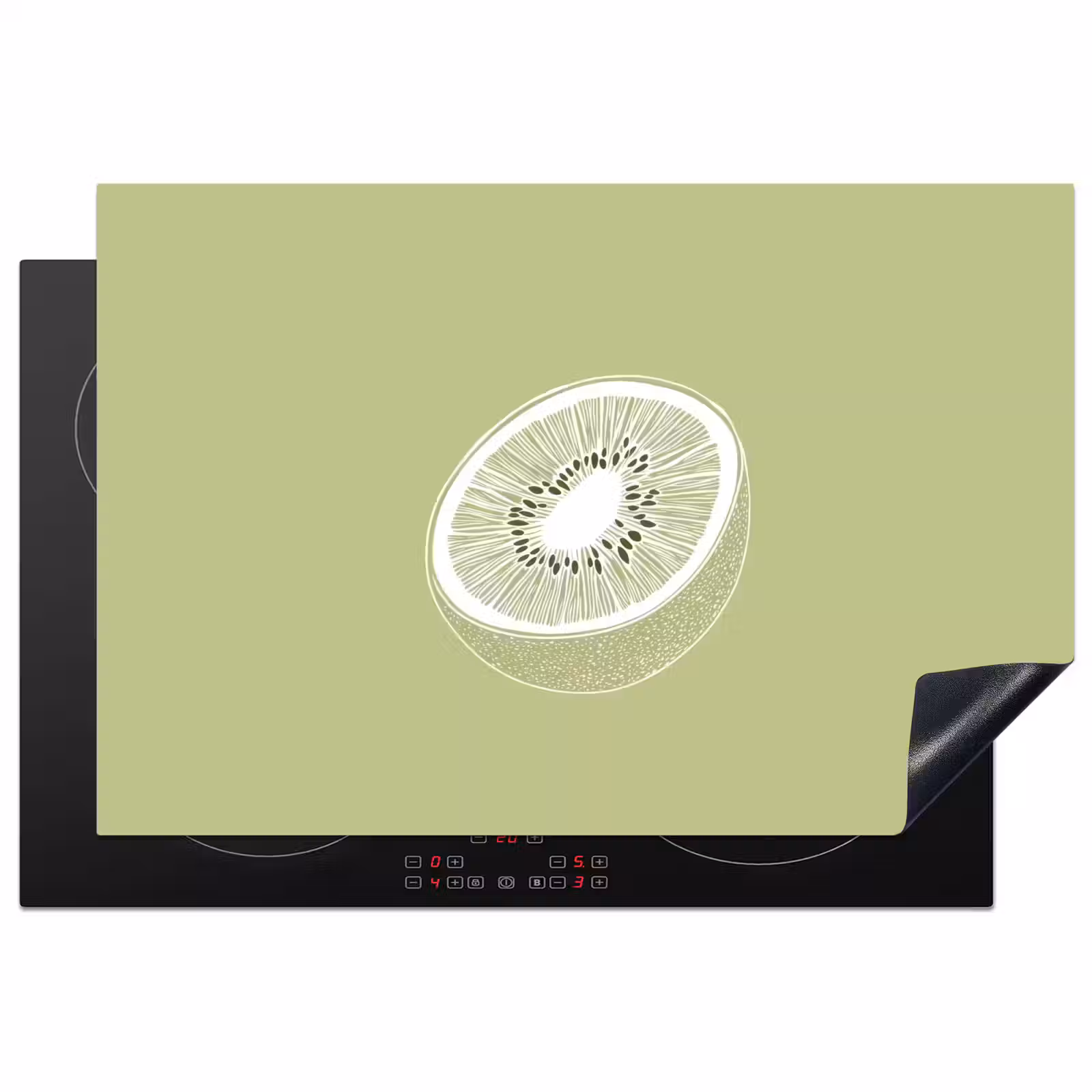 Inductie beschermer - Kiwi - Lijntekening - Minimalistisch - Groen — 1