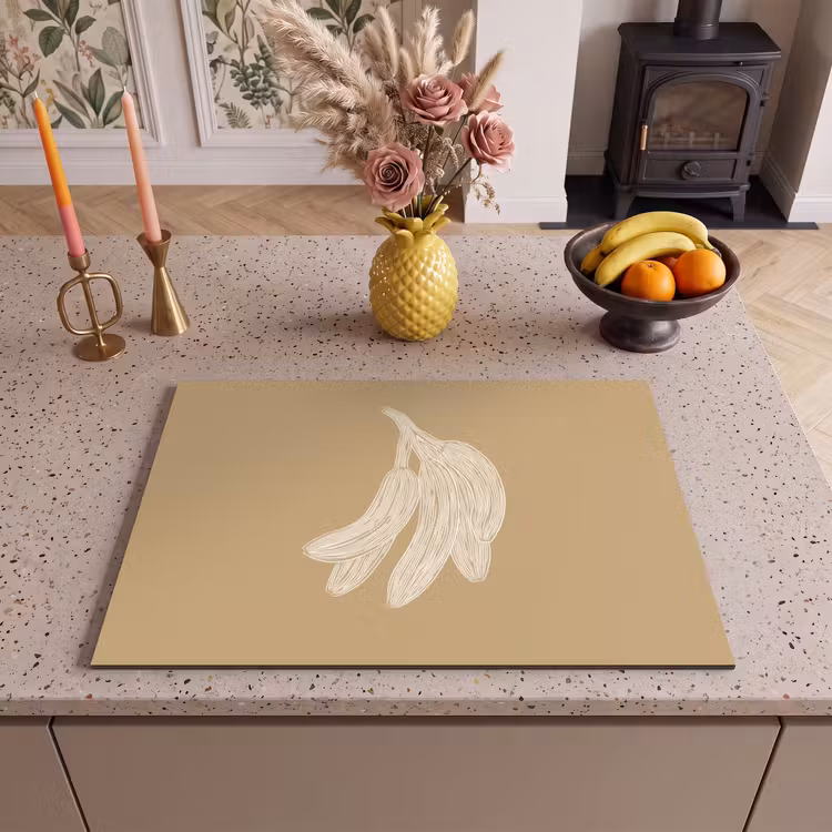 Inductie beschermer - Bananen - Beige - Lijntekening - Minimalistisch — 2