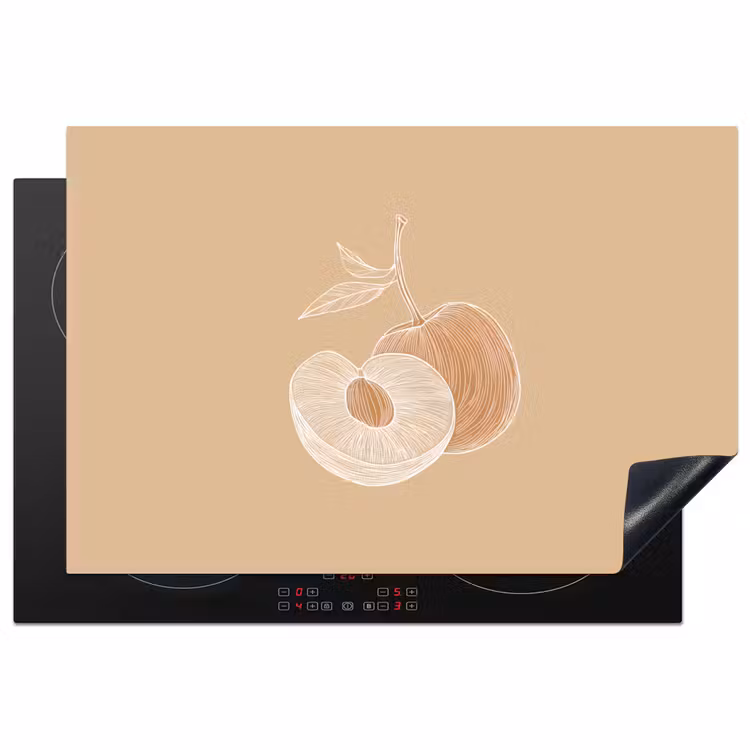 Inductie beschermer - Perzik - Lijntekening - Pit - Beige — 1
