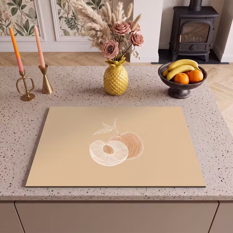 Inductie beschermer - Perzik - Lijntekening - Pit - Beige — 2