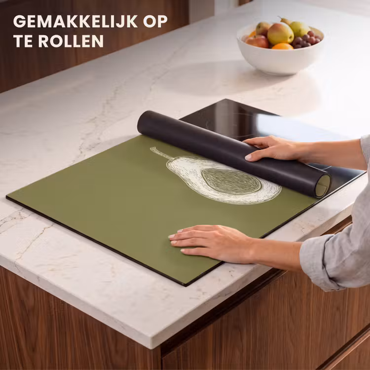 Inductie beschermer - Avocado - Minimalistisch - Illustratie - Groen — 7