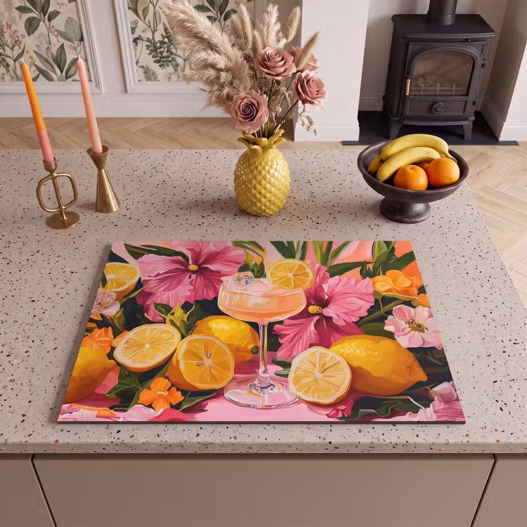 Inductie beschermer - Drink - Bloemen - Yellow — 2