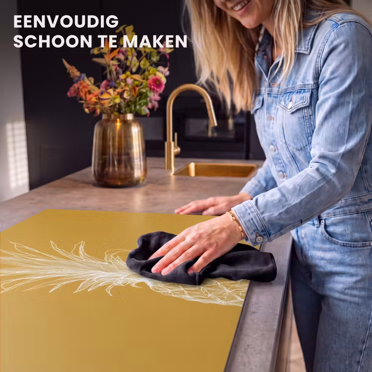 Inductie beschermer - Lijnillustratie - Ananas - Bladkroon - Okergeel — 6