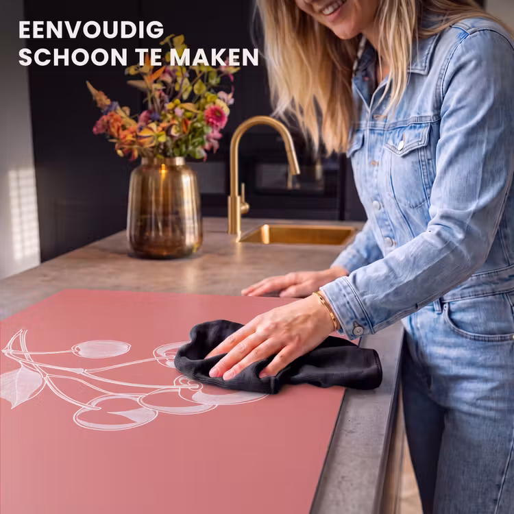 Inductie beschermer - Lijnillustratie - Kersen - Tak - Wit — 6