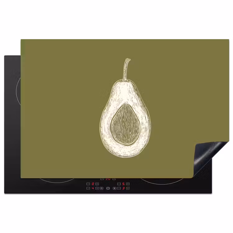 Inductie beschermer - Avocado - Minimalistisch - Illustratie - Groen — 1