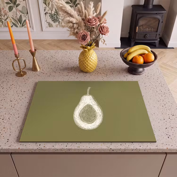 Inductie beschermer - Avocado - Minimalistisch - Illustratie - Groen — 2