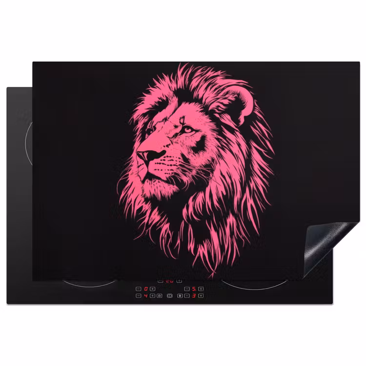 Inductie beschermer - Leeuw - Zwart - Roze - Neon — 1