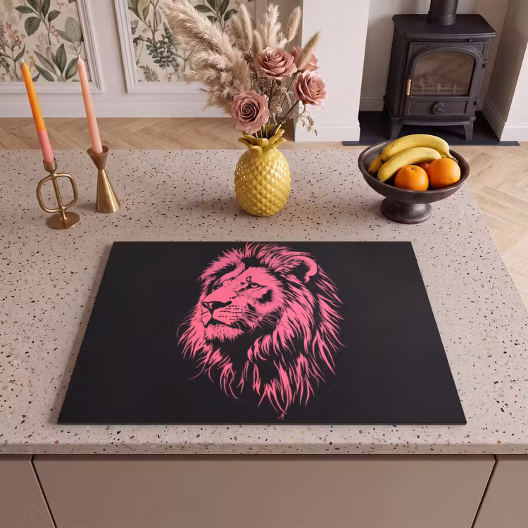 Inductie beschermer - Leeuw - Zwart - Roze - Neon — 2
