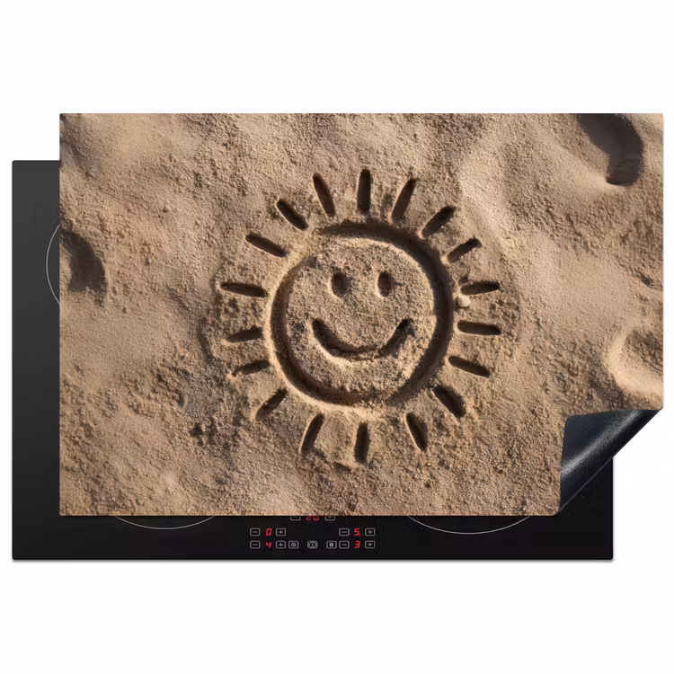Inductie beschermer - Gezichtje - Zon - Zand - Getekend — 1