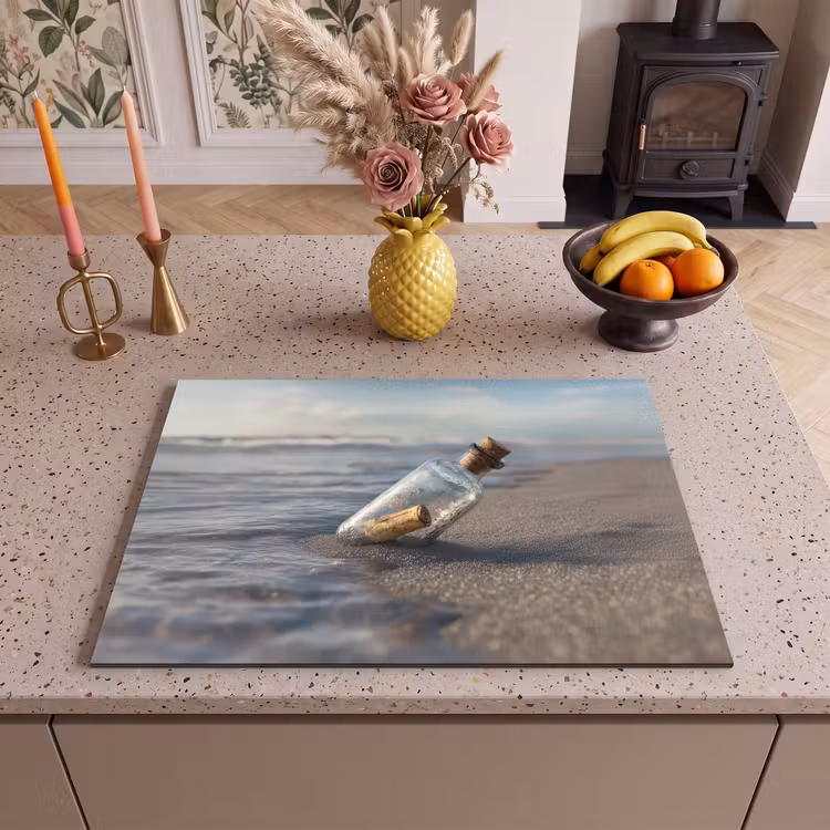 Inductie beschermer - Glazenfles - Post - Zee - Zand — 2