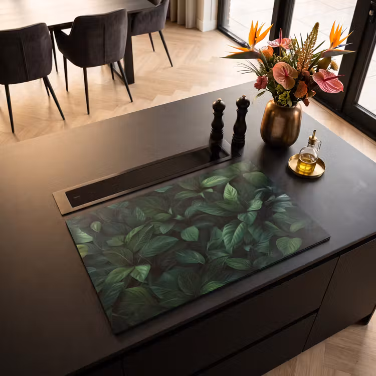 Inductie beschermer - Bladeren - Ovaal - Groen - Nerven — 5