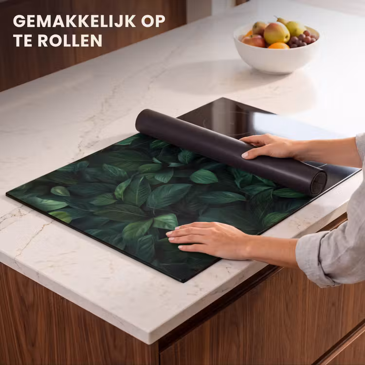 Inductie beschermer - Bladeren - Ovaal - Groen - Nerven — 7