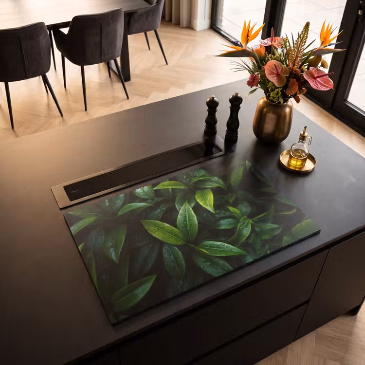Inductie beschermer - Bladeren - Regendruppels - Licht - Groen — 5