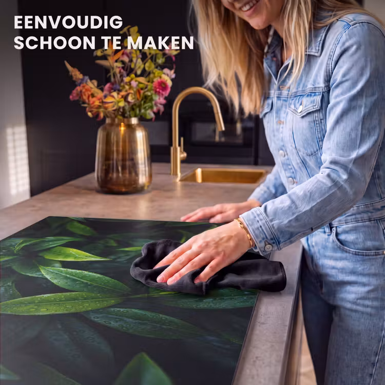 Inductie beschermer - Bladeren - Regendruppels - Licht - Groen — 6