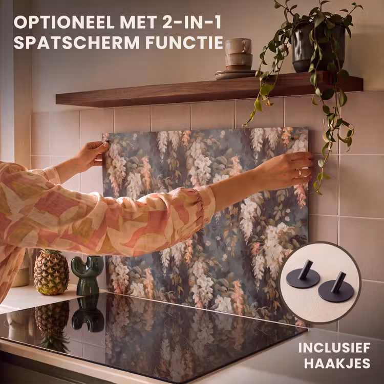Inductie beschermer - Bloemen - Bladeren - Donker - Patroon — 10