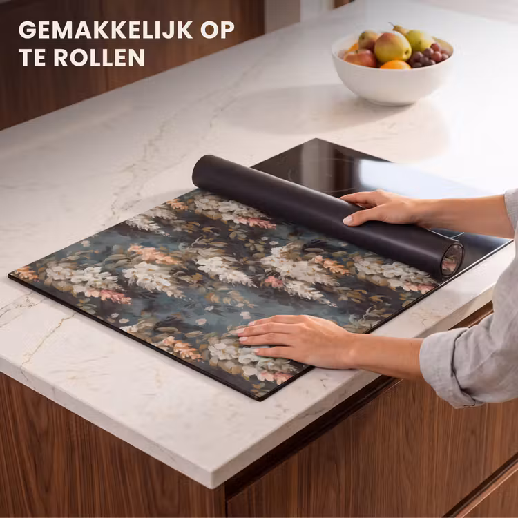 Inductie beschermer - Bloemen - Bladeren - Donker - Patroon — 7