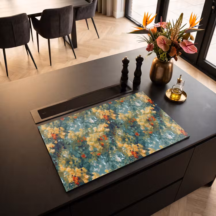 Inductie beschermer - Geel - Bloemen - Groen - Bladeren — 5