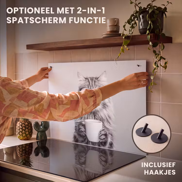 Inductie beschermer - Kat - Bril - Mok - Pluizig — 10
